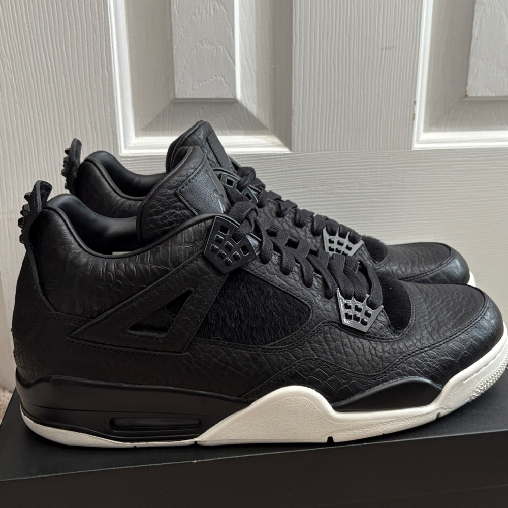 Size 13 Jordan 4 Black Pony Hair(Premium Jordan Series) - Picture 2 of 8